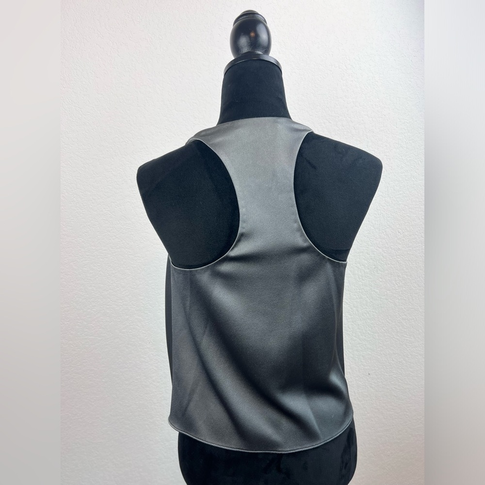 Alice + Olivia Gray Satin Cowl Neck Top - Picture 4 of 12